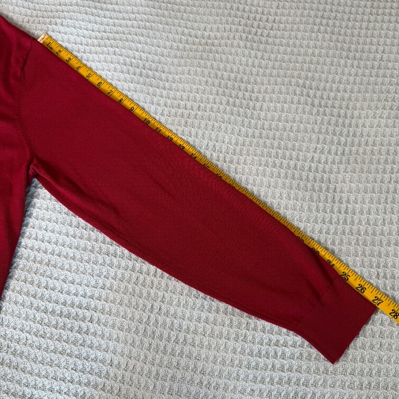 Lands End Supima Cotton Cardigan Sweater Mens Large 42-44 Red Grandpacore - Picture 8 of 9